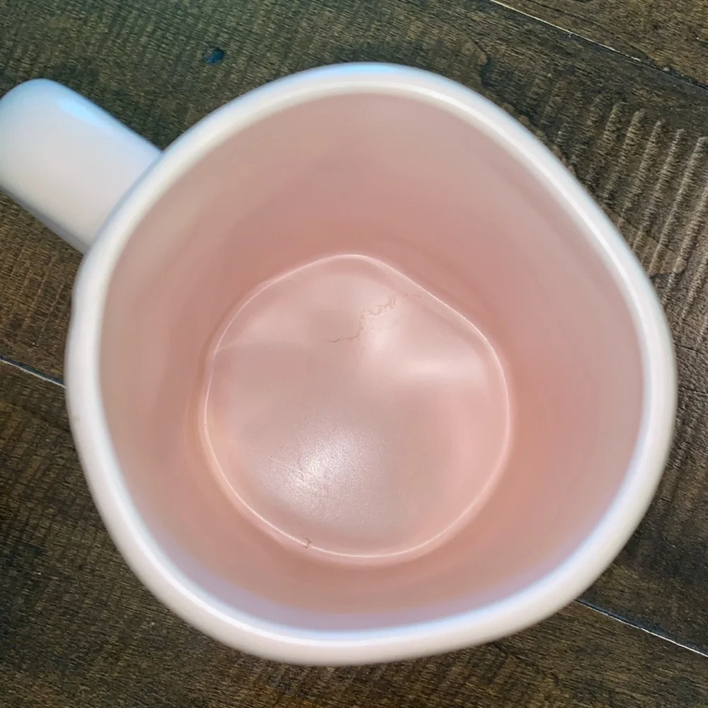 Rae Dunn light pink I Love Mom large letter ceramic coffee mug farmhouse